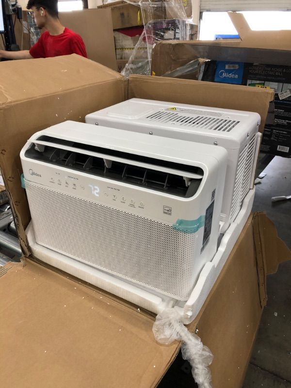 Photo 2 of Midea 8,000 BTU U-Shaped Smart Inverter Window Air Conditioner–Cools up to 350 Sq. Ft., Ultra Quiet with Open Window Flexibility, Works with Alexa/Google Assistant, 35% Energy Savings, Remote Control
