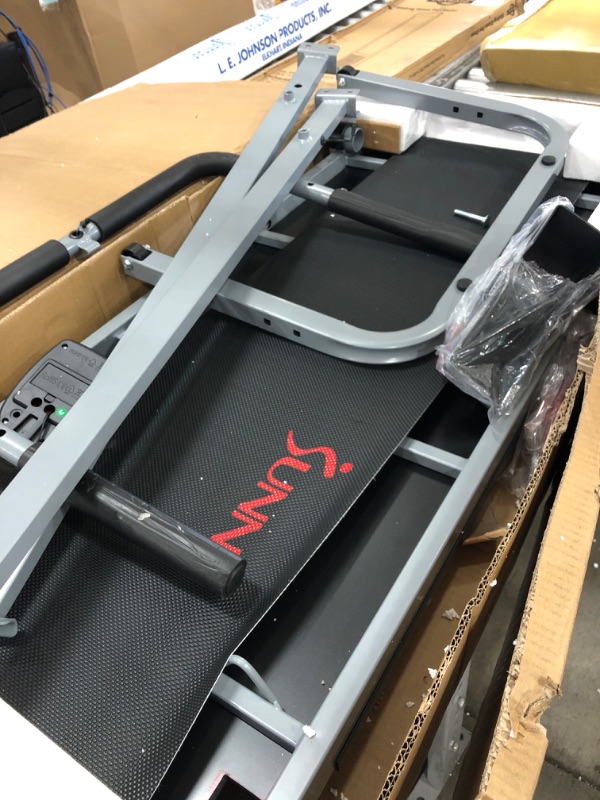 Photo 1 of Sunny Health & Fitness SF-T1407M Foldable Manual Walking Treadmill, Gray
