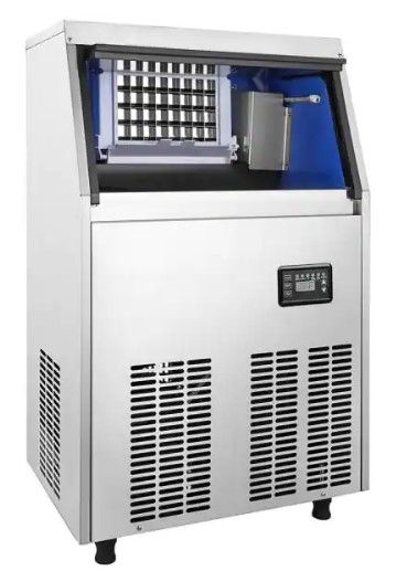 Photo 1 of VEVOR 33 lb. Bin Stainless Steel Construction Freestanding Ice Maker Machine with 90 - 100 lb. / 24 H Commercial Ice Maker