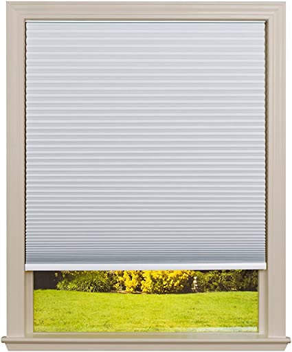 Photo 1 of Redi Shade No Tools Easy Lift Trim-at-Home Cordless Cellular Blackout Fabric Shade White, 30 in x 64 in, (Fits windows 19 in - 30 in)
