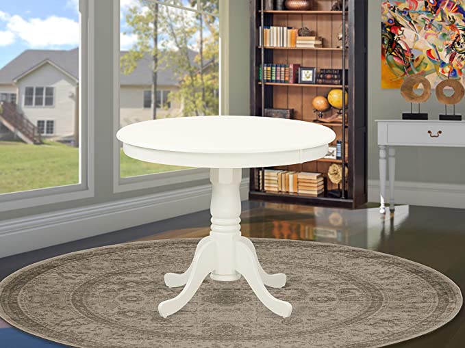 Photo 1 of ***Missing Parts***
East West Furniture ANT-LWH-TP Amazing Dinner Table - Linen White Table Top Surface and Linen White Finish legs Solid Wood Frame Dining Table
