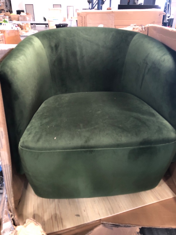 Photo 1 of Amazon Brand - Rivet Coen Modern Velvet Upholstered Accent Swivel Chair, 30"W, Forest Green
