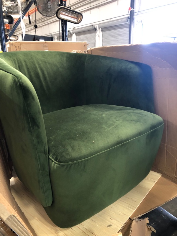 Photo 3 of Amazon Brand - Rivet Coen Modern Velvet Upholstered Accent Swivel Chair, 30"W, Forest Green
