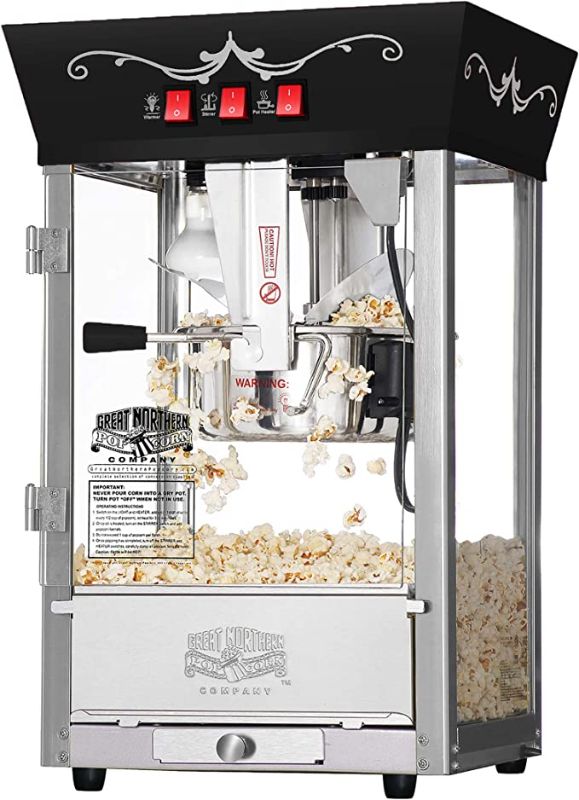 Photo 1 of 6092 Great Northern Popcorn Black Antique Style Popcorn Popper Machine, 8 Ounce
