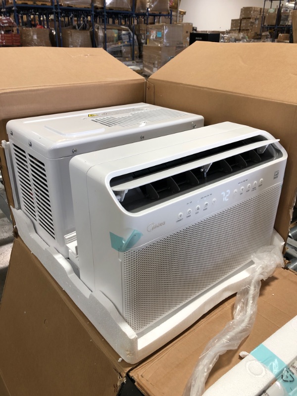 Photo 3 of Midea 8,000 BTU U-Shaped Smart Inverter Window Air Conditioner–Cools up to 350 Sq. Ft., Ultra Quiet with Open Window Flexibility, Works with Alexa/Google Assistant, 35% Energy Savings, Remote Control
