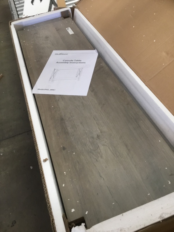 Photo 2 of IDEALHOUSE 43 Inch Narrow Console Table, 2-Tier Wood Accent Sofa Table Furniture for Entryway, Living Room, Hallway, Easy Assembly (Grey, 43" X 11.8" X 30")
