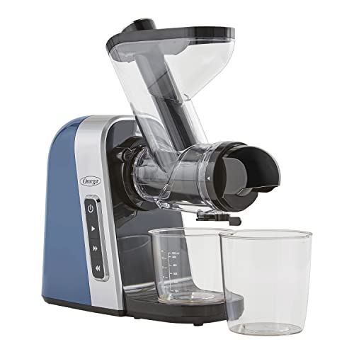 Photo 1 of Omega MM400BL Medical Medium Juicer, BPA Free, Slow Masticating High Juice Yield with Wide Mouth Chute, 200-Watt, Blue
