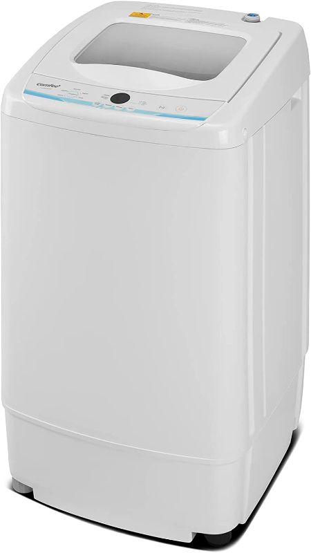 Photo 1 of COMFEE' Portable Washing Machine, 0.9 cu.ft Compact Washer With LED Display, 5 Wash Cycles, 2 Built-in Rollers, Space Saving Full-Automatic Washer