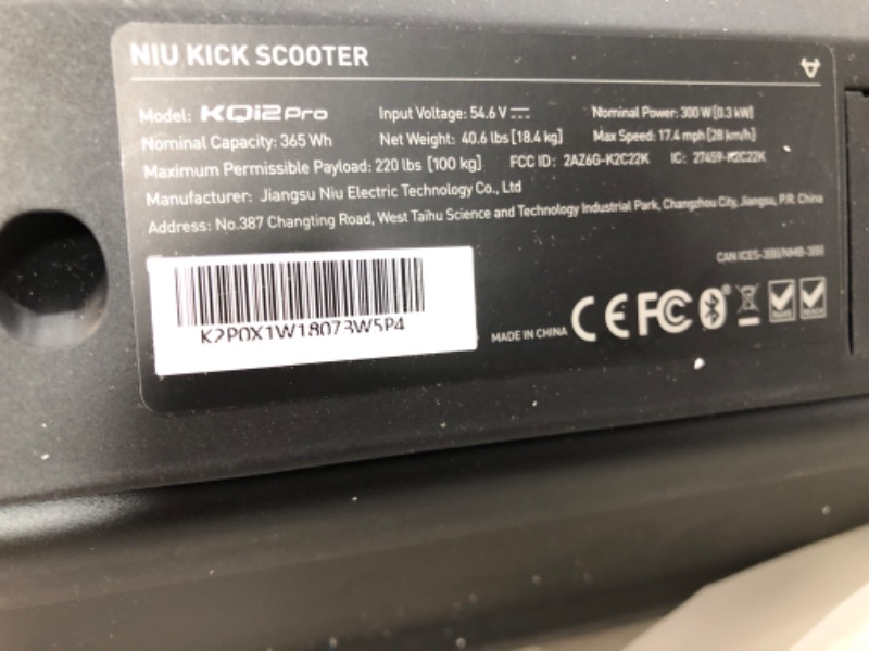 Photo 2 of NIU Electric Scooter Adults - KQi3 Pro 31 Miles Long Range(KQi2 Version 25 Miles), Max Speed 20MPH(K2 Ver. 17.4MPH), Wider Deck, Rubber Tubeless Fat Tires, Portable & Folding E-Scooter, UL Certified(KQi3 KQi2)