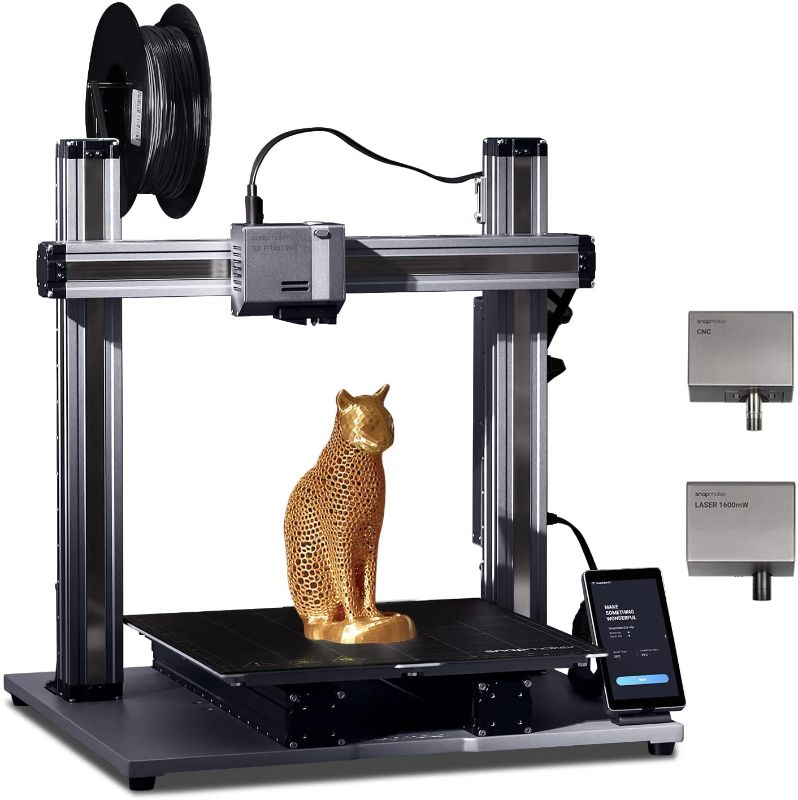 Photo 1 of Snapmaker 3D Printers, Upgraded A350T 3-in-1 Metal 3D Printer with 3D Printing Laser Engraving CNC Carving, Large Print Size 320x350x330mm, FDM 3D Printers Auto Leveling with Resume Printing (A350T)