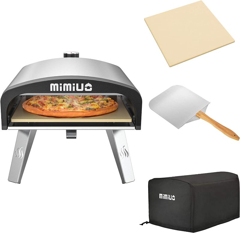 Photo 1 of **DAMAGED** Mimiuo Outdoor Gas Pizza Ovens Portable Stainless Steel Gas Pizza Grilling Stove with 13" Pizza Stone & 12 x 14 inch Foldable Pizza Peel - (Classic...
