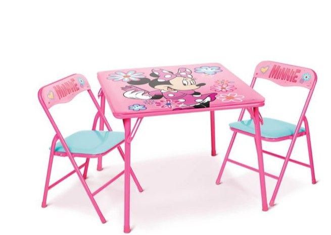 Photo 1 of Disney Minnie Mouse Activity Table Set with 2 Kids' Chairs

