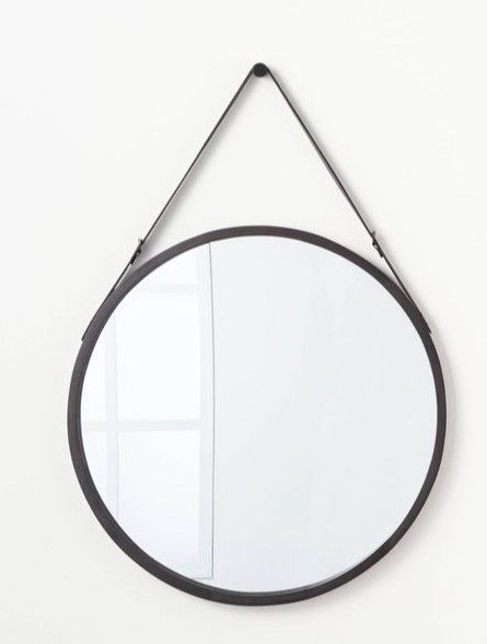 Photo 1 of 26" Wood Mirror with Pleather Strap Hanger - Threshold™ designed with Studio McGee