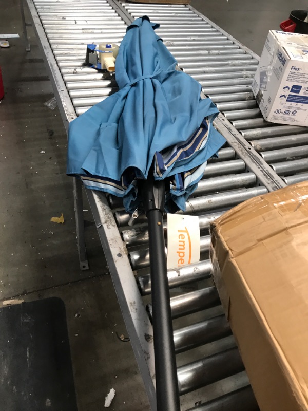 Photo 1 of Tempera 10Ft Auto Tilt Flora Patio Umbrella Dual Blue
