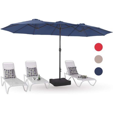 Photo 1 of **PARTS ONLY**

PHI VILLA 15ft Patio Umbrella Double-Sided Outdoor Market Extra Large Umbrella with Crank, Umbrella Base Included
