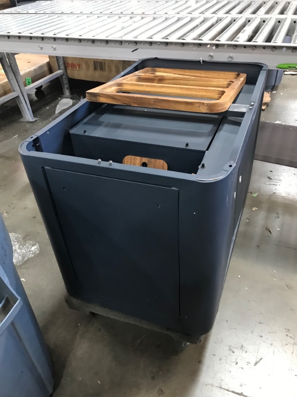 Photo 6 of *DAMAGED* Everdure Mobile Prep Kitchen, 40-Inch Indoor/Outdoor Kitchen Island, Rolling Cart with Lockable Wheels, Equipped with Built-in Cutting Board and Serving Trays, Graphite
