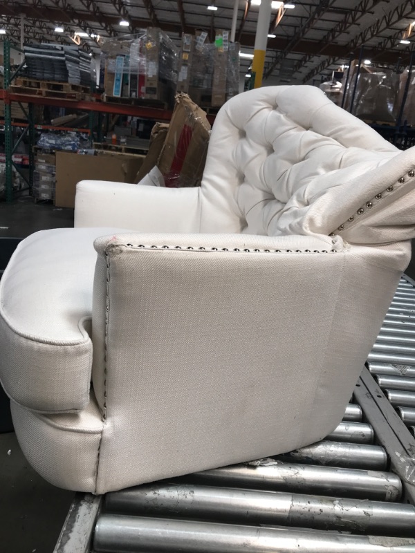 Photo 3 of *DAMAGED* Christopher Knight Home Tafton Fabric Club Chair, Ivory
