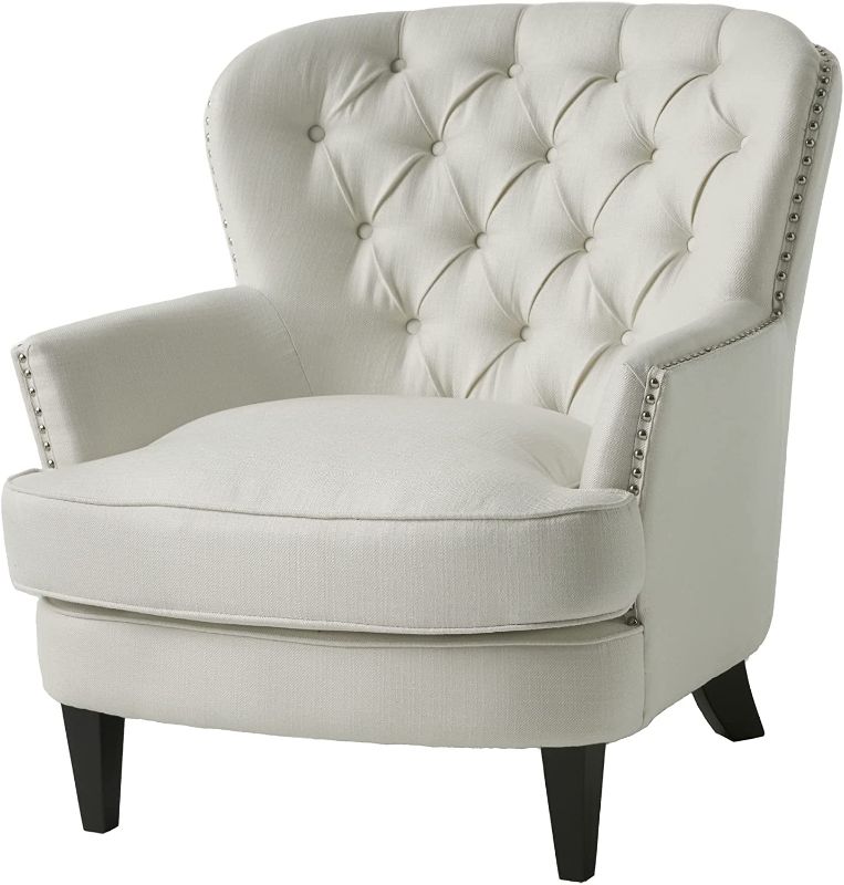 Photo 1 of *DAMAGED* Christopher Knight Home Tafton Fabric Club Chair, Ivory
