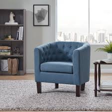 Photo 1 of **SIMILAR TO THE STOCK PHOTO BUT NOT THE EXACT SAME ITEM**
BLUE CLUB CHAIR 