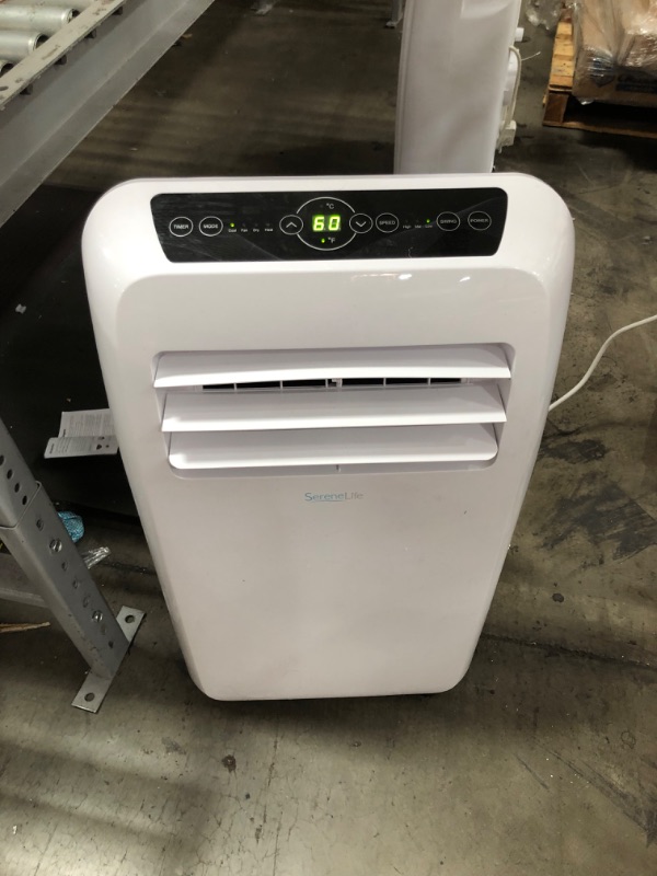 Photo 4 of (MISSING ATTACHMENTS/ACCESSORIES; DAMAGED BACK) SereneLife SLACHT108 Portable Air Conditioner Compact Home AC Cooling Unit with Built-in Dehumidifier & Fan Modes, Quiet Operation, Includes Window Mount Kit, 10,000 BTU + HEAT, White
