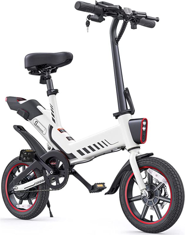 Photo 1 of (SCRATCHED) Electric Bicycle, Sailnovo 14'' Electric Bike for Adults and Teenagers with 18.6MPH 45Miles Waterproof Folding Electric Bike with Removable 36V 10.4Ah Lithium-Ion Battery Throttle & Pedal Assist
