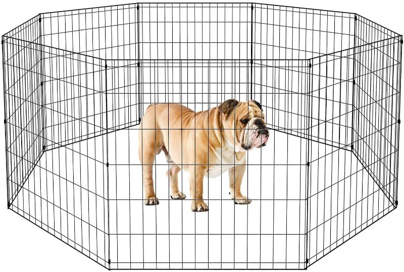 Photo 1 of *** stock photo for reference only***
Foldable Metal Dog Playpen Pet Puppy Playpen Dog Pen Indoor Outdoor 30" tall 8 panels ** used, minor cosmetic damage***