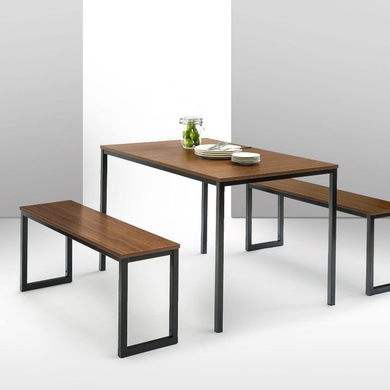 Photo 1 of  Modern Studio Collection Soho Dining Table with Two Benches (3 piece set) - Brown