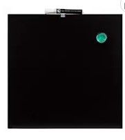 Photo 1 of U Brands Square Frameless Magnetic Chalk Board, 14 x 14 Inches, Black (468U00-04)
