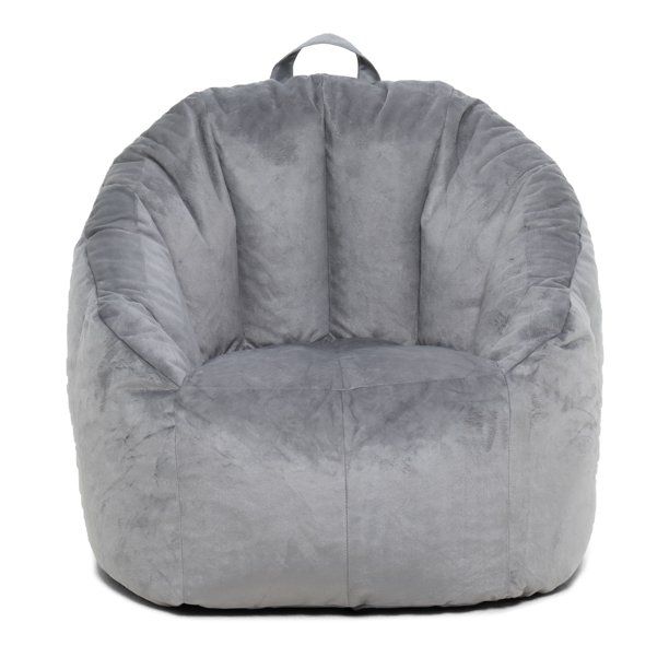 Photo 1 of ***SMALL HOLE IN BAG** Big Joe Joey Bean Bag Chair, Gray Plush Fabric
