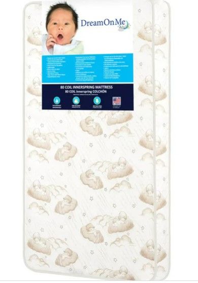 Photo 1 of Dream On Me Twilight 5 in. 80 Coil Spring Crib and Toddler Bed Mattress
