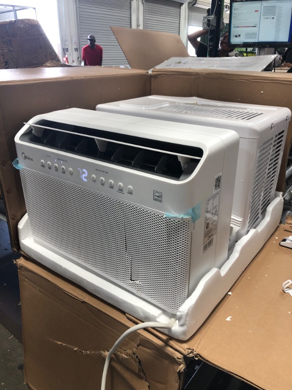 Photo 1 of Midea 8,000 BTU U-Shaped Smart Inverter Window Air Conditioner–Cools up to 350 Sq. Ft., Ultra Quiet with Open Window Flexibility, Works with Alexa/Google Assistant, 35% Energy Savings, Remote Control
