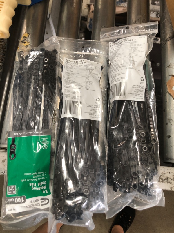 Photo 1 of 3 OF- 8 in. UV Mounting Tie, Black (100-Pack)

