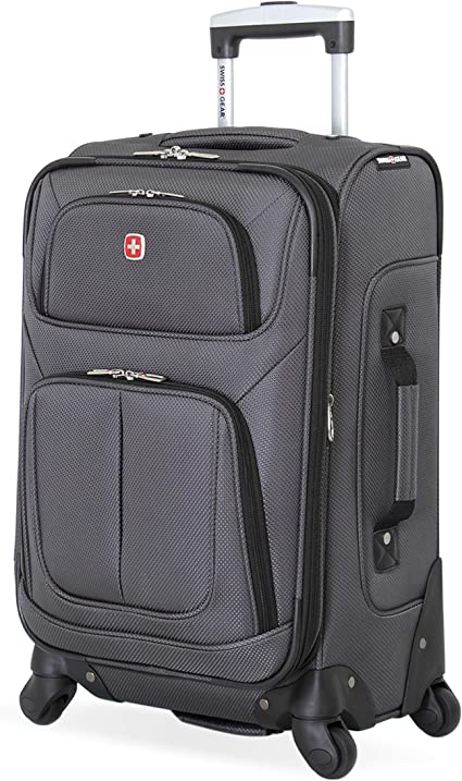 Photo 1 of SwissGear Sion Softside Luggage with Spinner Wheels, Dark Grey, Carry-On 21-Inch
