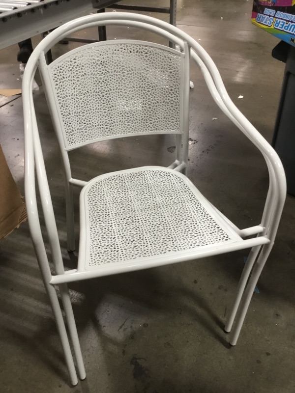 Photo 3 of (MINOR DAMAGE)Siyan Stacking Patio Dining Chair SET OF 2 
**LEGS BENT**