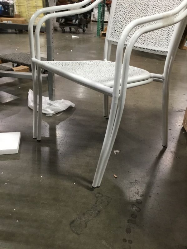 Photo 4 of (MINOR DAMAGE)Siyan Stacking Patio Dining Chair SET OF 2 
**LEGS BENT**