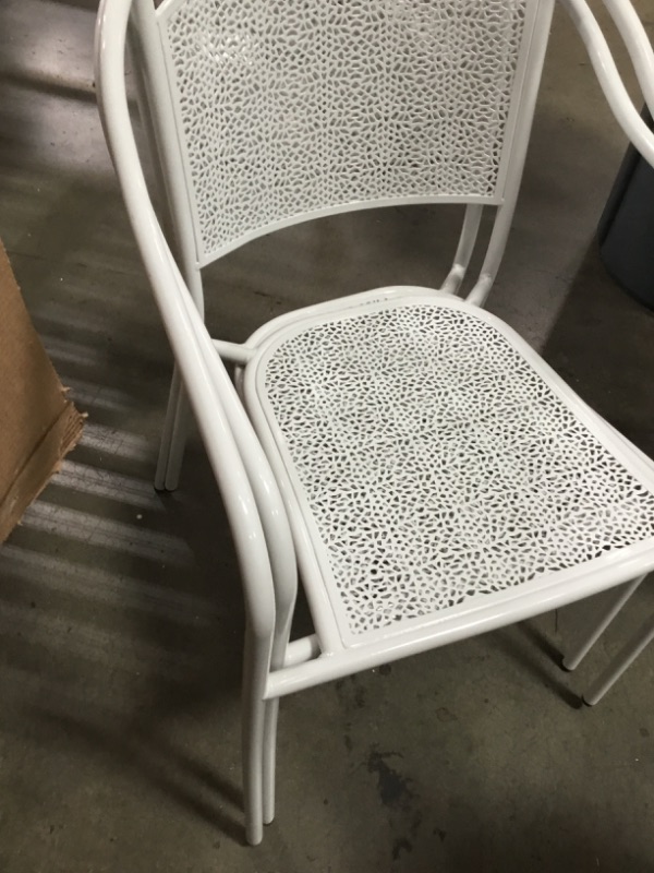 Photo 2 of (MINOR DAMAGE)Siyan Stacking Patio Dining Chair SET OF 2 
**LEGS BENT**