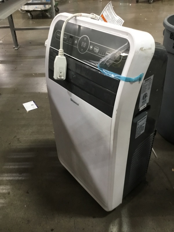 Photo 2 of (DAMAGE)Shinco 10,000 BTU Portable Air Conditioners with Built-in Dehumidifier Function, Fan Mode, Quiet AC Unit Cools Rooms to 300 sq.ft, LED Display, Remote Control, Complete Window Mount Exhaust Kit
**POWER CORD DAMAGED(UNABLE TO TEST)