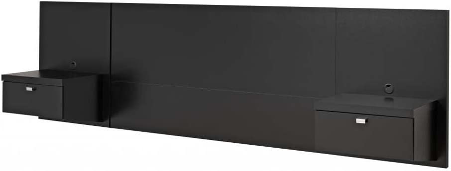Photo 1 of ***INCOMPLETE BOX 2 OF 2 ONLY*** Prepac Series 9 Designer Floating Headboard with Nightstands, Queen, Black this is the night stands only no headboard.
