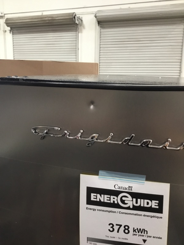 Photo 9 of **DOOR DAMAGED, DENTS**PARTS ONLY**
 Frigidaire 7.5 Cu. ft. Retro Refrigerator, Platinum Series, Stainless Look (EFR749)
