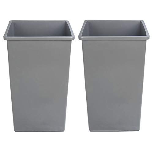 Photo 1 of AmazonCommercial 25 Gallon Square Waste Container, Grey, 2-pack
