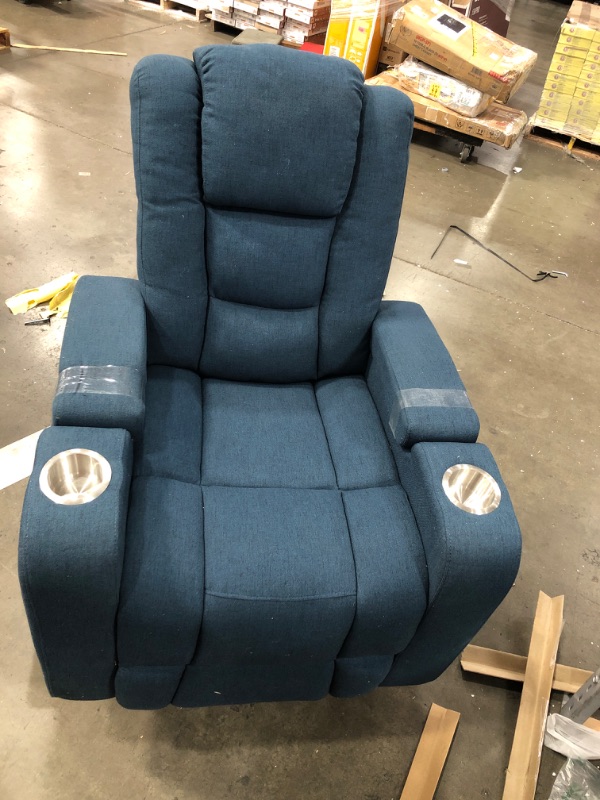 Photo 1 of Blue/Powered Reclining Chair, Fabric 