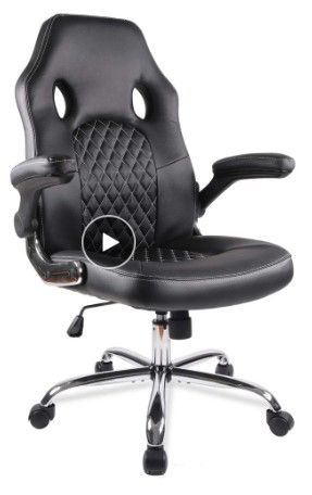 Photo 1 of Gaming office chair Task Swivel Executive Leather Gaming Chairs High Back with Padded Seat Armrests and Rolling Casters
