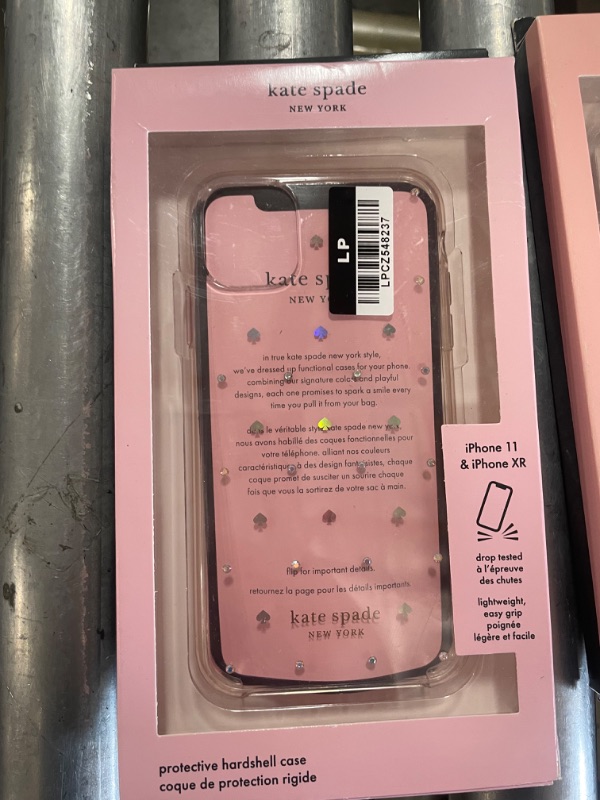 Photo 2 of Kate Spade New York Protective Hardshell Case iPhone 11/XR Spade Pin Dot Iridescent
