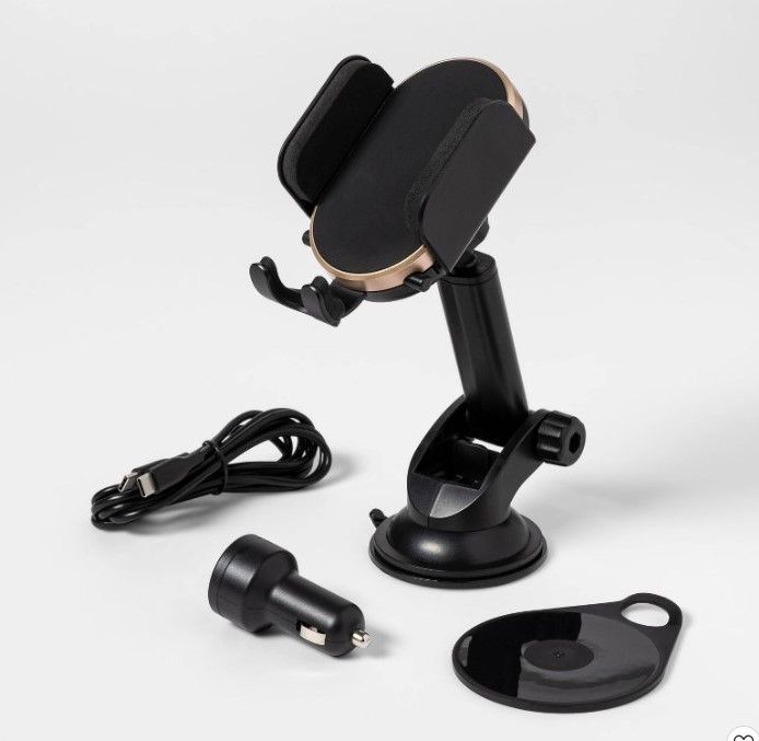 Photo 1 of heyday™ Dash/Window Car Mount with 10W Qi Charging - Black/Gold

