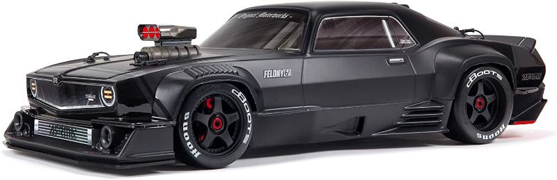 Photo 1 of ** READ THE NOTE**


ARRMA 1/7 Felony 6S BLX Street Bash All-Road Muscle Car RTR (Ready-to-Run Transmitter and Receiver Included, Batteries and Charger Required), Black, ARA7617V2T1