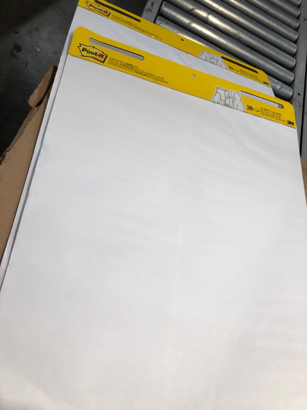 Photo 2 of Post-it Super Sticky Easel Pad, 25 in x 30 in, White, 30 Sheets/Pad, 2 Pad/Pack, ** BOX DAMAGE ***