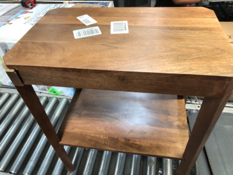 Photo 2 of *** DAMAGED*** USED***
Kate and Laurel Talcott Mid-Century Side Table, 22 x 14 x 26, Walnut Brown, Modern End Table for Storage and Display
