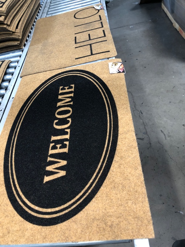 Photo 1 of 2 Mohawk Home
Vinyl Back Mat Masterpiece "Welcome"& " hello" 24 in. x 36 in. Door Mat