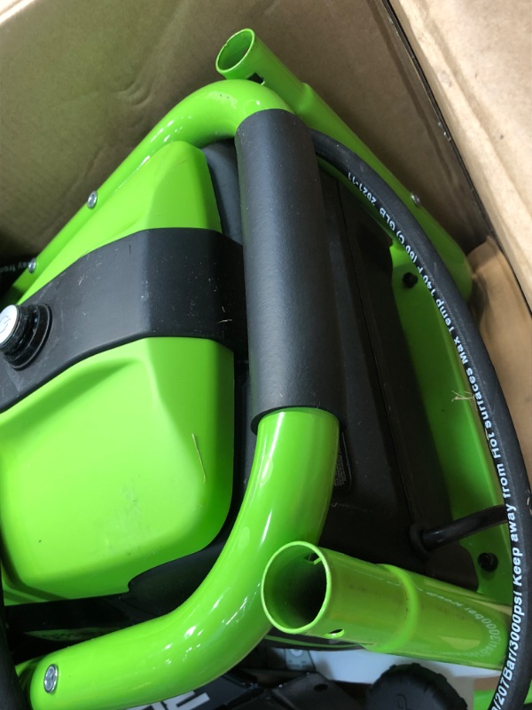 Photo 2 of ** used, loose hardware*** minor cosmetic damage***
Greenworks 3000 PSI (2.0 GPM) TruBrushless Electric Pressure Washer (PWMA Certified)