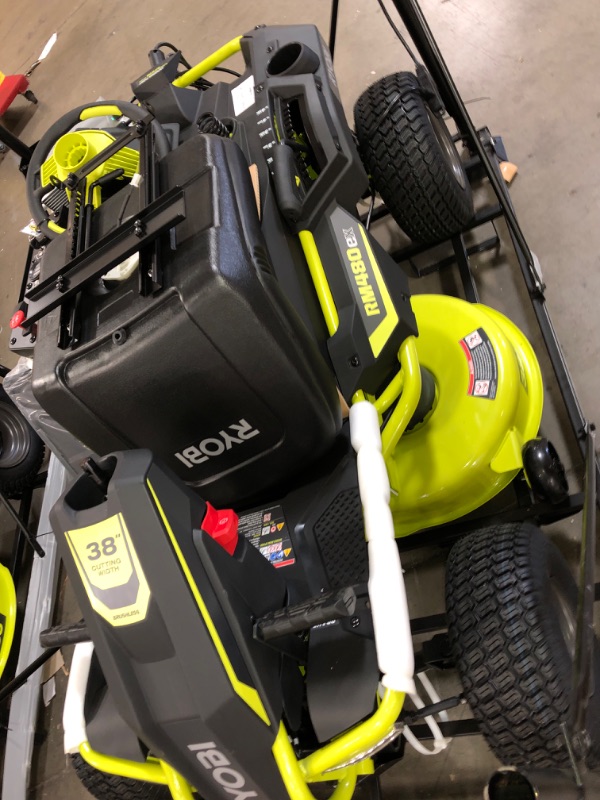 Photo 14 of RYOBI 48V Brushless 38 in. 100 Ah Battery Electric Rear Engine Riding Lawn Mower